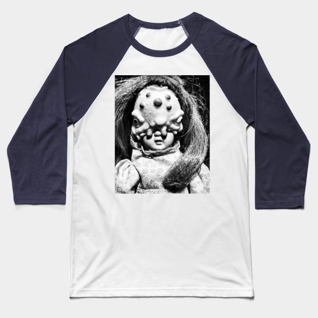 Toad Girl Noir Baseball T-Shirt by lowen morrison